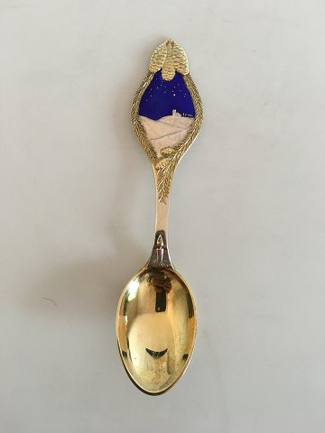 Anton Michelsen Christmas Spoon 1913. Gilded sterling silver with enamel.