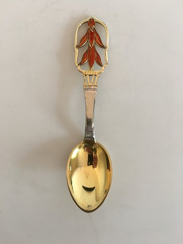 A. Michelsen Christmas Spoon 1928 Gilded Sterling Silver with Enamel