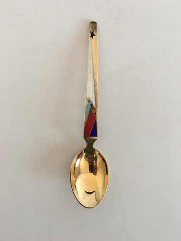 A. Michelsen Christmas Spoon 1958 Gilded Sterling Silver with Enamel