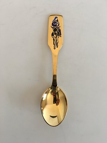 A. Michelsen Christmas Spoon 1966 Gilded Sterling Silver with Enamel