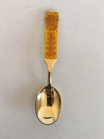 A. Michelsen Christmas Spoon 1967 Gilded Sterling Silver with Enamel
