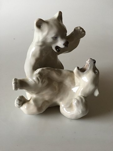 Royal Copenhagen Figurine Playing Polar Bear Cubs No 1107