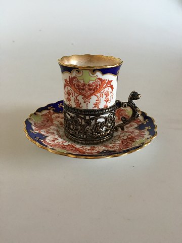 Aynsley Mocca cup with sterling silver