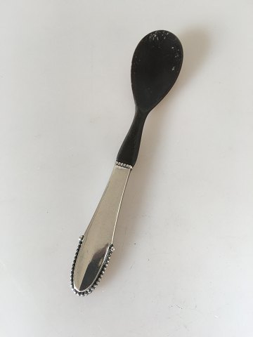 Georg Jensen Sterling Silver Beaded Serving Spoon with Horn