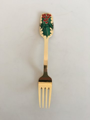 A. Michelsen Christmas Fork 1946 Gilded Sterling Silver with Enamel