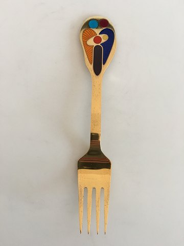 A. Michelsen Christmas Fork 2000 In Gilded Sterling Silver with Enamel