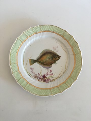 Royal Copenhagen Green Fish Dinner Plate No 919/1710 with Pleuronectes Platessa