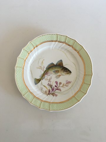 Royal Copenhagen Green Fish Plate No 919/1710 with Gadus Morrhua