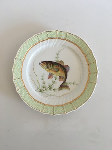 Royal Copenhagen Green Fish Dinner Plate No 919/1710 with Micropterus Salmonides