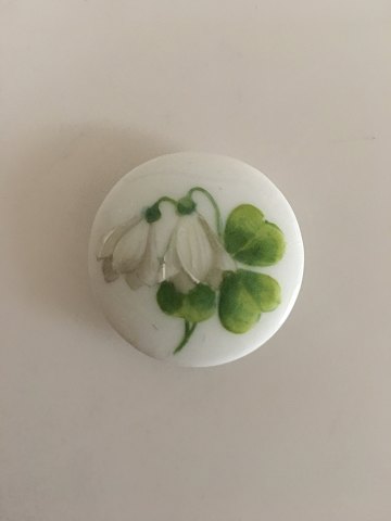 Royal Copenhagen Porcelain Button with Handpainted Flower Motif