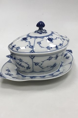 Royal Copenhagen Blue Fluted Sauce Boat with Lid No 207