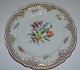 12 Nymhemburg  Fruit Plates with handpainted flower and pierced border 21,5cm
