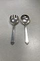 Georg Jensen Pyramid Sterling Silver Serving Set Spoon and Fork