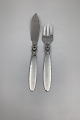Vintage set of 10 Georg Jensen Silver Cactus Fish Knife and Fork No 61 and 62