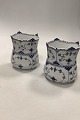 Pair of Royal Copenhagen Blue Fluted Half Lace Selleri Pots / Vases No 627
