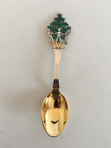 A. Michelsen Christmas Spoon 1932 Gilded Sterling Silver with Enamel
