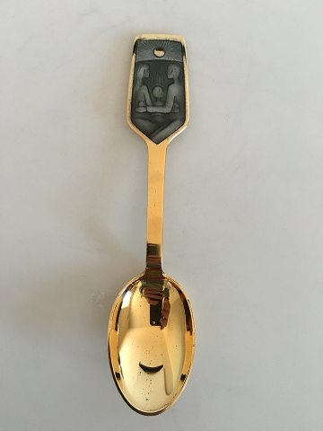 A. Michelsen Christmas Spoon 1973 Gilded Sterling Silver with Enamel