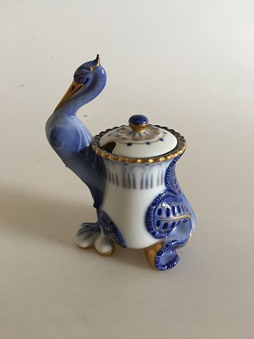 Bing & Grondahl Heron Pattern Mustard Jars with lid