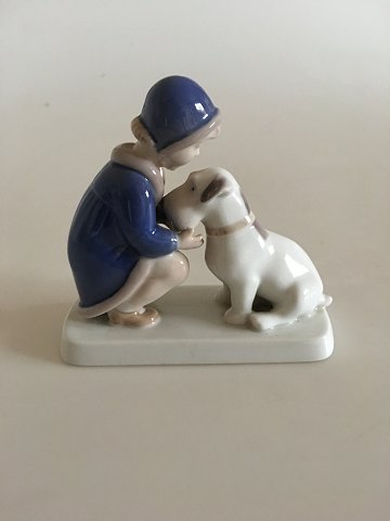 Bing & Grondahl Figurine Girl with Dog No 2163