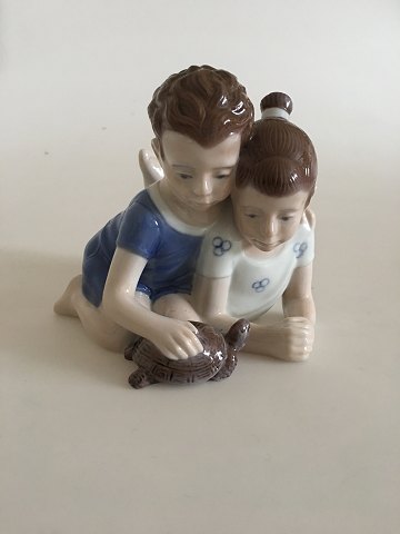 Lyngby Figurine Girl with Boy with Turtle No 4