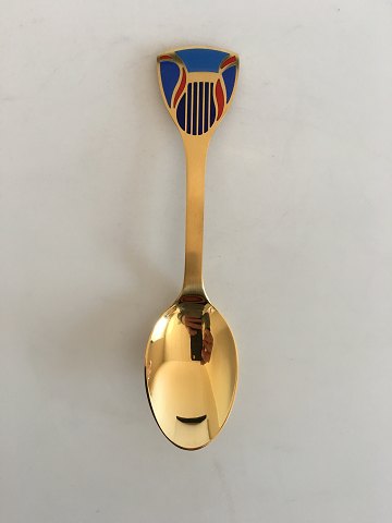 Anton Michelsen Christmas Spoon 2007 In Gilded Sterling Silver with Enamel