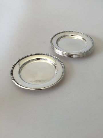 6 Georg Jensen Sterling Silver Glass Coasters No 210K