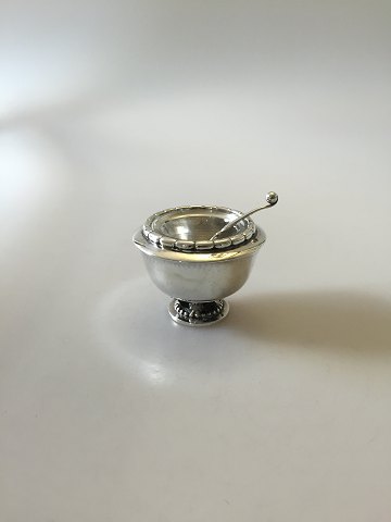 Georg Jensen Sterling Silver Salt Dish with Spoon No 236 and No 130