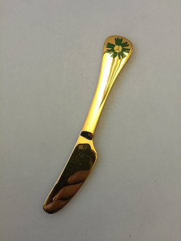 Georg Jensen Annual Knife 1982 in gilded Sterling Silver with enamel.