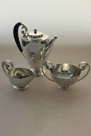 Georg Jensen Sterling Silver Johan Rohde Coffeeset with Creamer and Sugarbowl No 
321