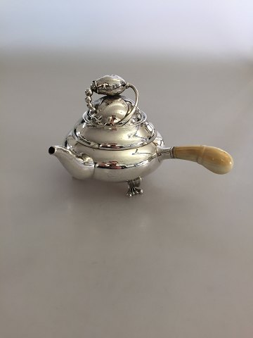 Georg Jensen Sterling Silver Blossom Small Tea Pot No 2A with Handle of Ivory