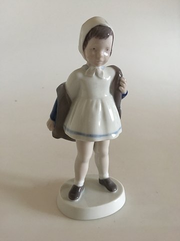 Bing & Grondahl Figurine of Girl taking blue coat off No 2387