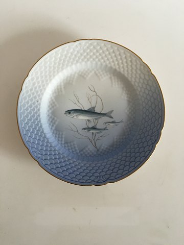 Rare Bing & Grondahl Seagull with Gold Fish Dinner Plate No 25 Herring