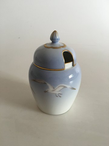 Bing & Grondahl Seagull with Gold Marmelade Jar with Lid
