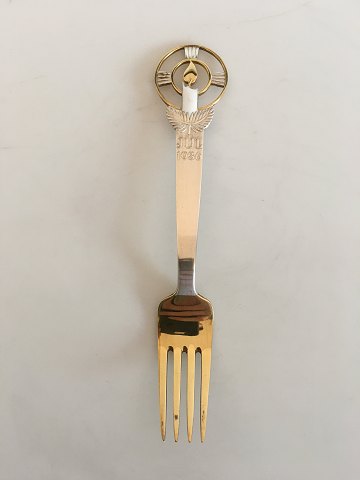 A. Michelsen Christmas Fork 1936 Gilded Sterling Silver with Enamel