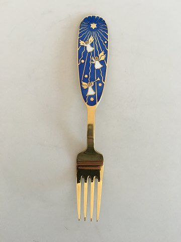 A. Michelsen Christmas Fork 1953 Gilded Sterling Silver with Enamel
