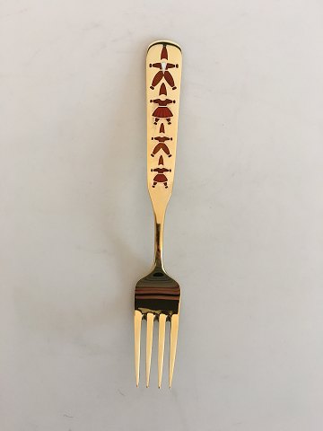 A. Michelsen Christmas Fork 1957 Gilded Sterling Silver with Enamel