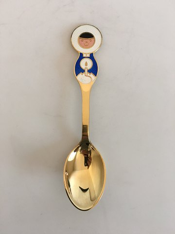 A. Michelsen Christmas Spoon 1969 Gilded Sterling Silver with Enamel