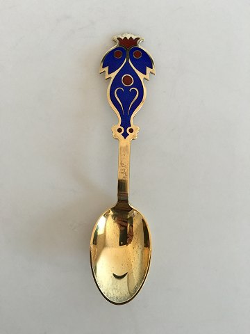 A. Michelsen Christmas Spoon 1974 Gilded Sterling Silver with Enamel