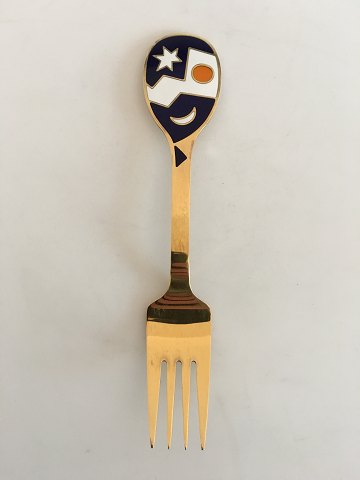 A. Michelsen Christmas Fork 2004 In Gilded Sterling Silver with Enamel