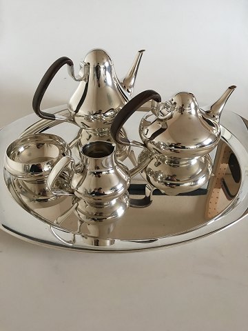 Georg Jensen Sterling Silver Henning Koppel Tea and Coffee Set with Tray No 1017