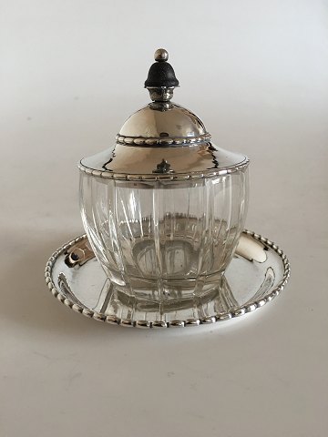 Grann & Langley Lid with Crystal Jar on a Georg Jensen Sterling Silver Tray No 
209E