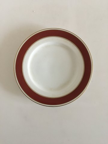 Bing & Grondahl Egmont Side Plate No 28A. White with Wine Red Border and Gold 
Line