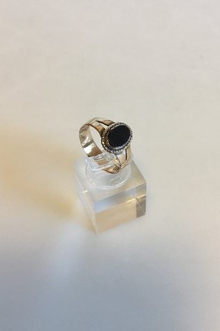 Gold Ring in 14 K with Black Stone(Onyx?)