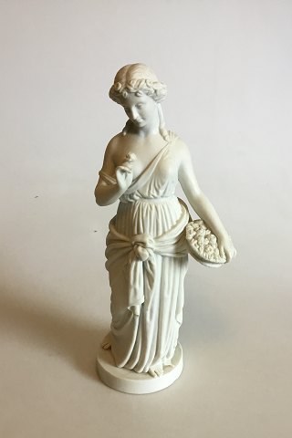 Bing & Brondahl Biscuit Figurine of Standing Woman with Flower Basket