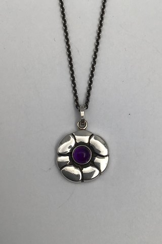 Georg Jensen Sterling Silver Pendant  No. 436 Amethyst