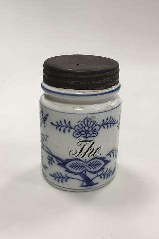 Old Bluepainted Tea Jar with Lid of metal
