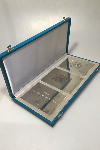 Georg Jensen Sterling Silver Presentation Box with 3 silver panels Unique