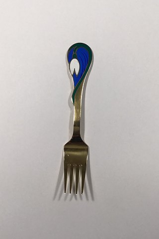 A. Michelsen Christmas Fork 2002 In Gilded Sterling Silver with Enamel