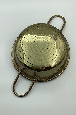 Antique copper colander with two handles 19th. Century