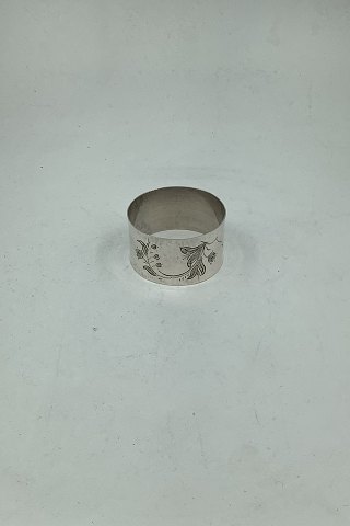 Danish Silver Naplin Ring with Flower Motif